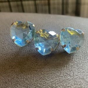 💙💙💙 Hearts 80s vintage rhinestone 💎 pin